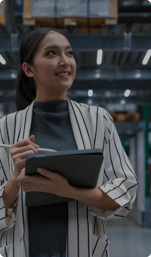 Supplier reviewing buyer questionnaires on a tablet